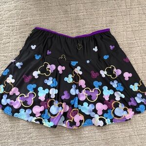 Disney Women's Black and Purple Patterned Skort